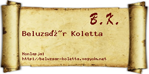 Beluzsár Koletta névjegykártya
